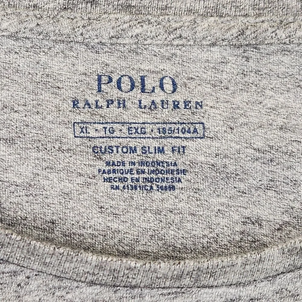 Polo Ralph Lauren Custom Slim Fit Long Sleeve T-Shirt Men's XL Gray Cotton Pony